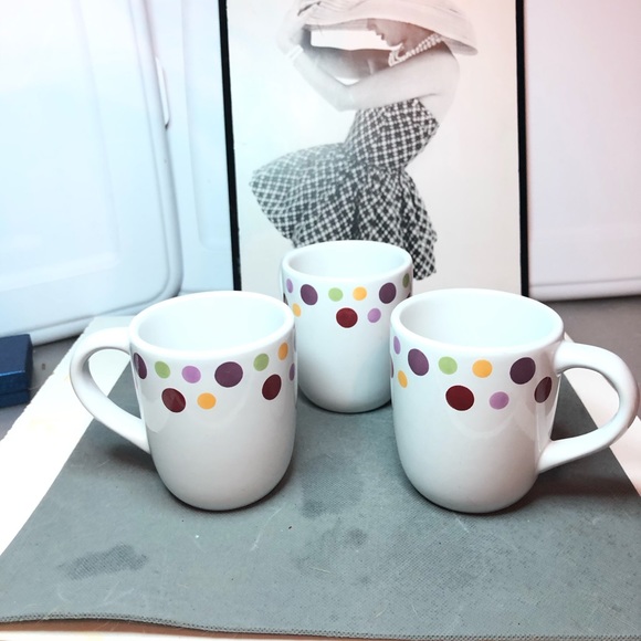 PAMPERED CHEF SIMPLE ADDITIONS DOTS MUG SET of 3 - Picture 4 of 10